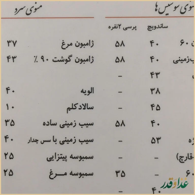 رستوران اغذیه‌ فروشی تهران۶۰