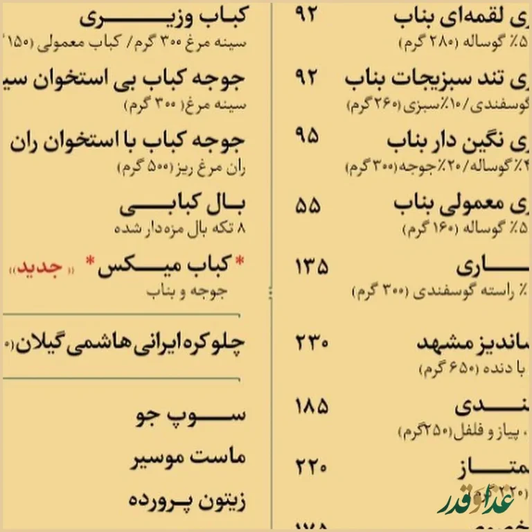 کبابخانه اصیل ناب بناب