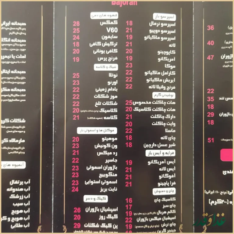 کافه رستوران باژوران