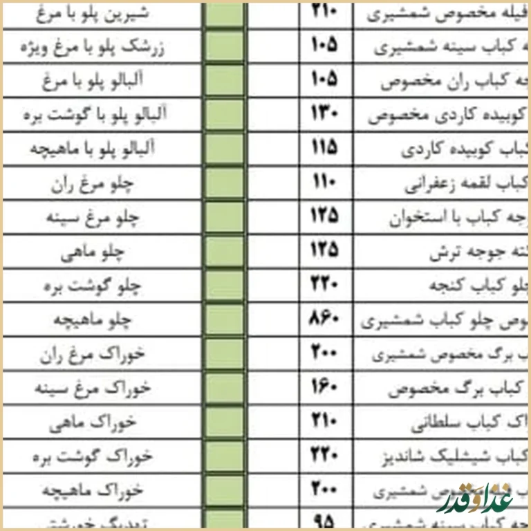 رستوران شمشیری