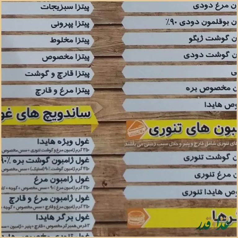 ساندویچ هایدا و پیتزا