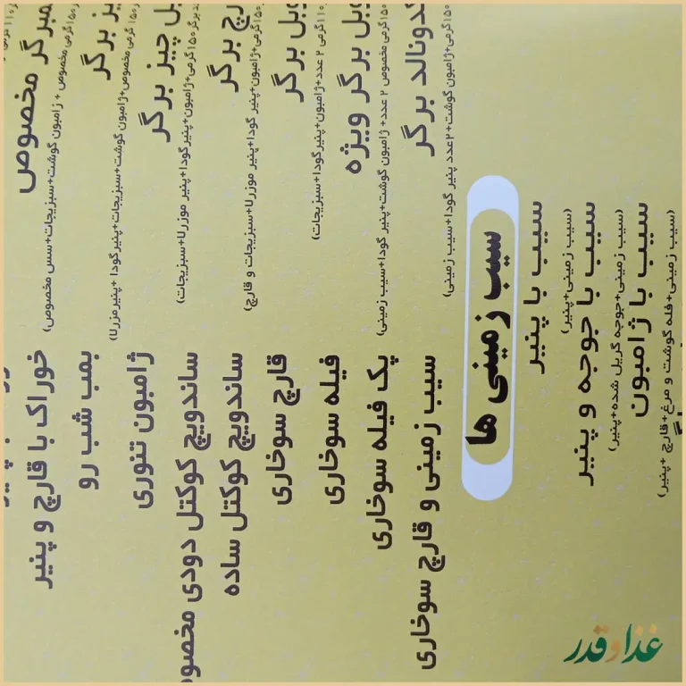 پیتزا و ساندویچ شب رو