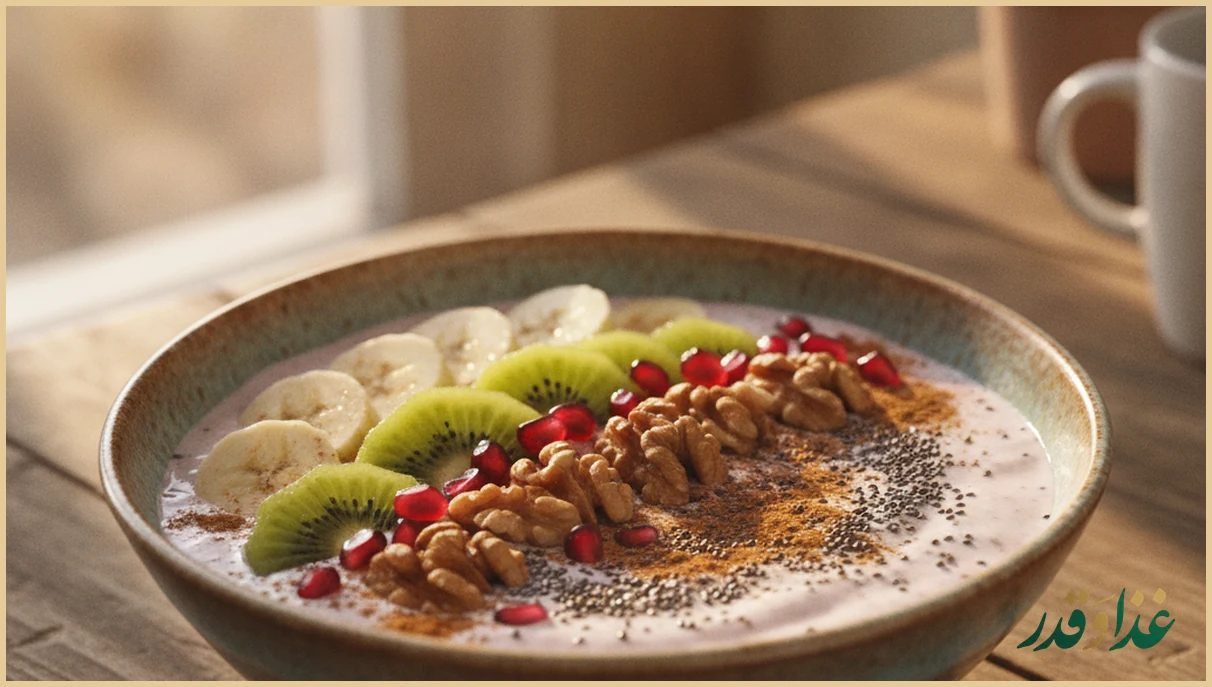 کاسه صبحانه چیا و ماست