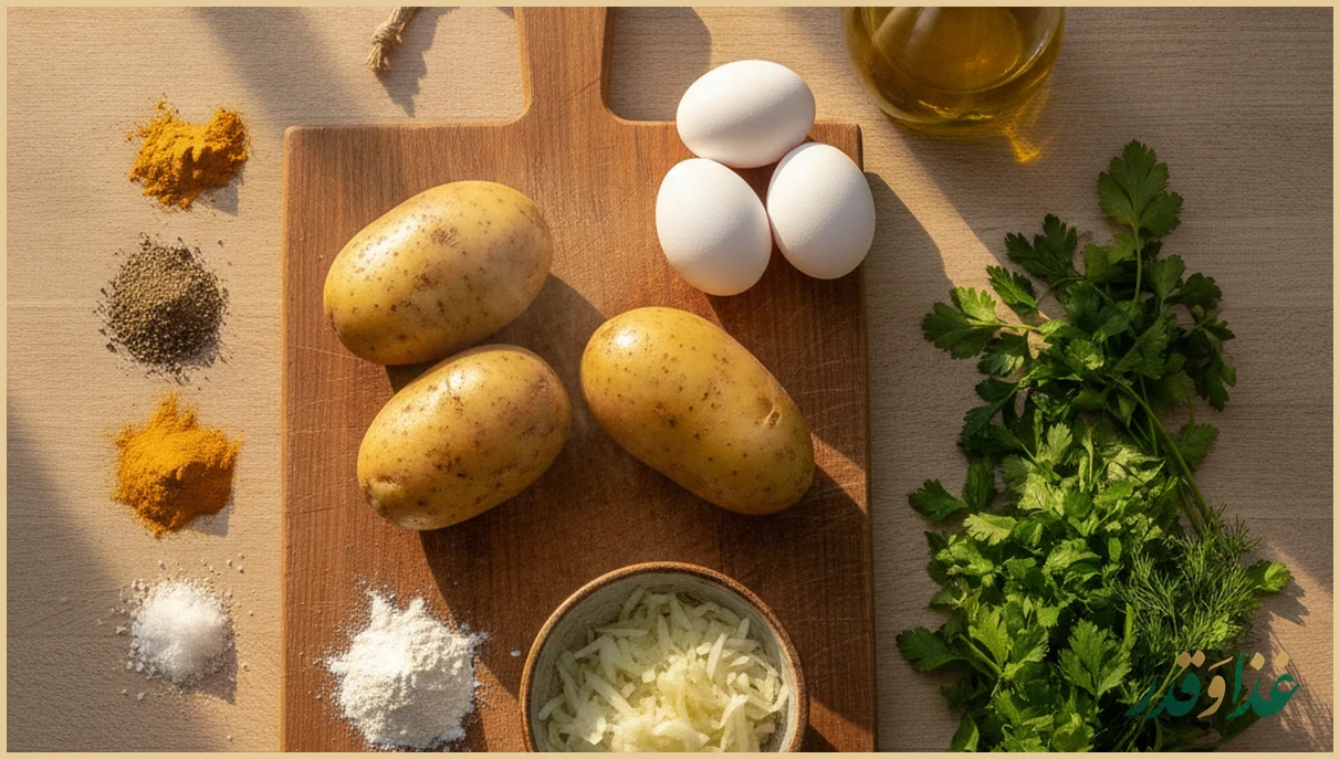 مواد اولیه کوکو روی میز