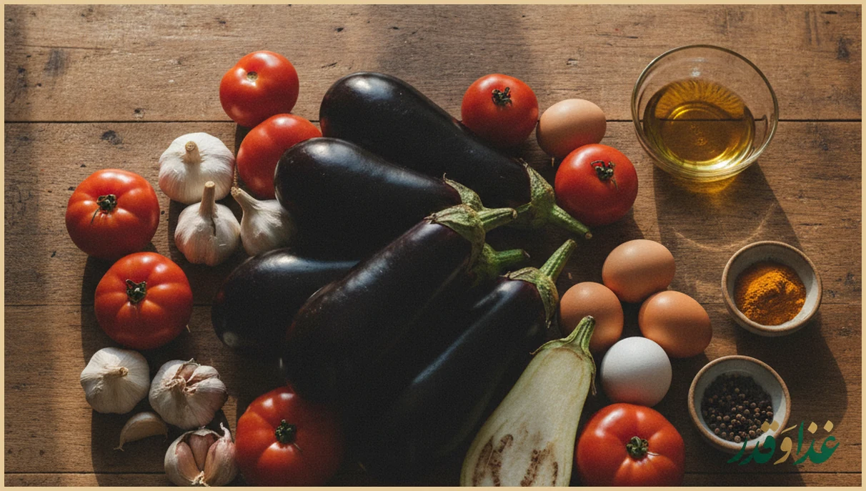 مواد اولیه میرزا قاسمی روی میز