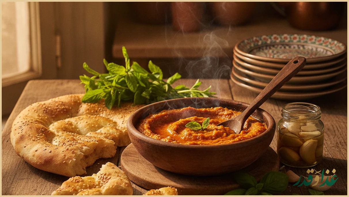 سرو میرزا قاسمی با نان و سبزی
